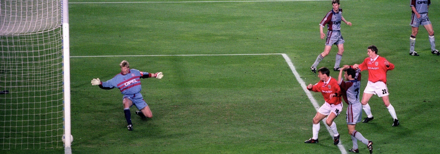 Tedy Sheringham erzielt den Ausgleich für Manchester United